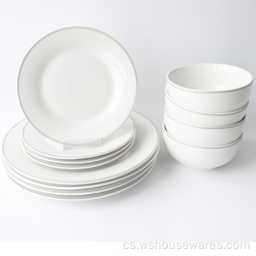 Porcelánová nudle mísa bílé nádobí keramická restaurace deska